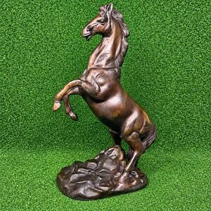 Maitland Smith Rearing Horse Sculpture Bronze Tone Statue Handmade Thailand 16"